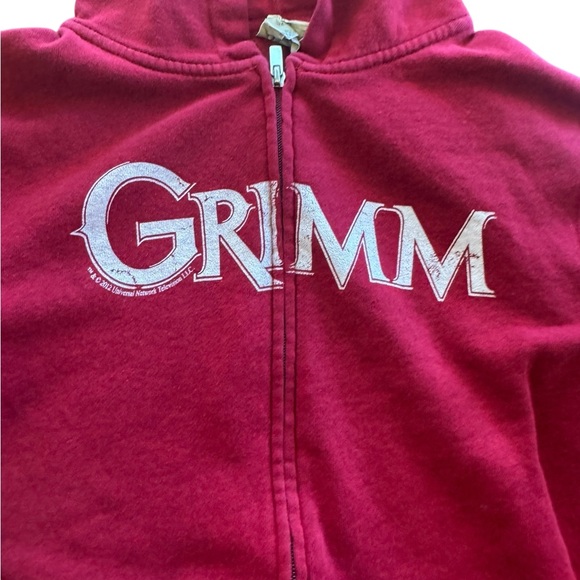 Red “Grimm” Zip-Up Hoodie – Kids Size (Unisex) - Picture 4 of 5